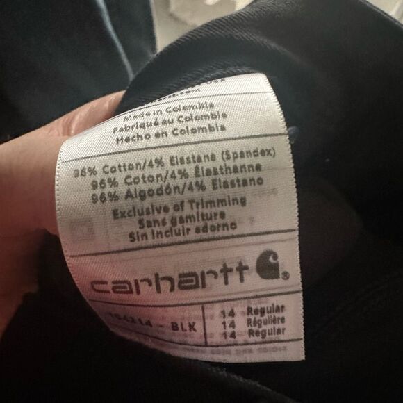 Carhartt Women’s 14 Regular Black Utility Slim Fit Jeans Pants - Picture 6 of 6